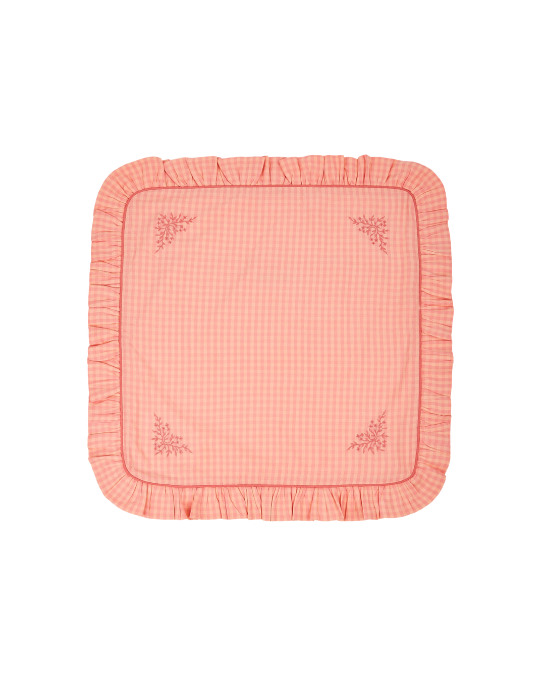 Housse de coussin vichy pivoine - 45 x 45 cm