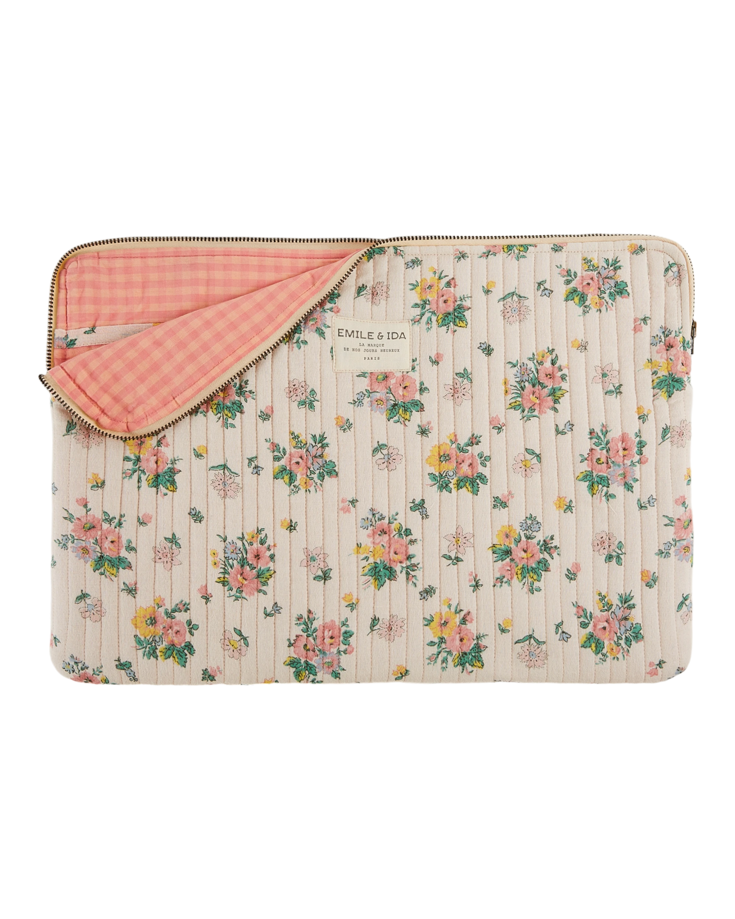 Pochette ordinateur printemps rose