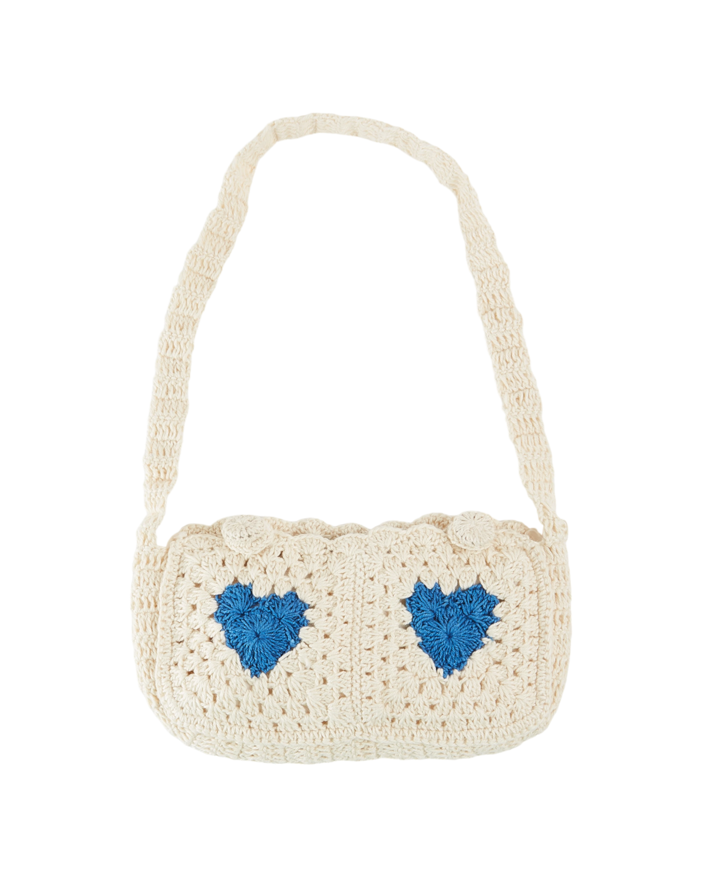 Sac baguette crochet écru