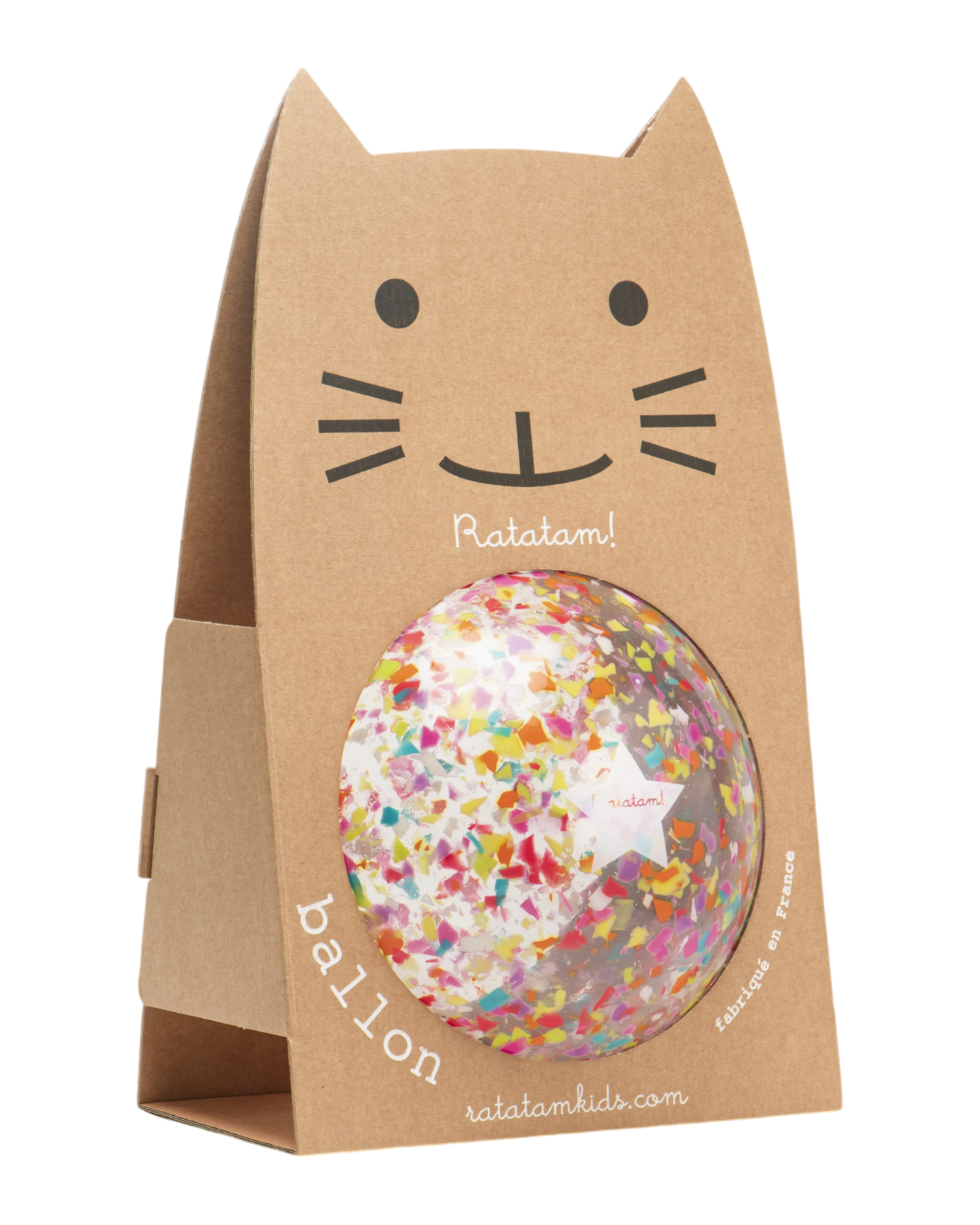 Ballon chat confetti multicolore 22 cm - Ratatam