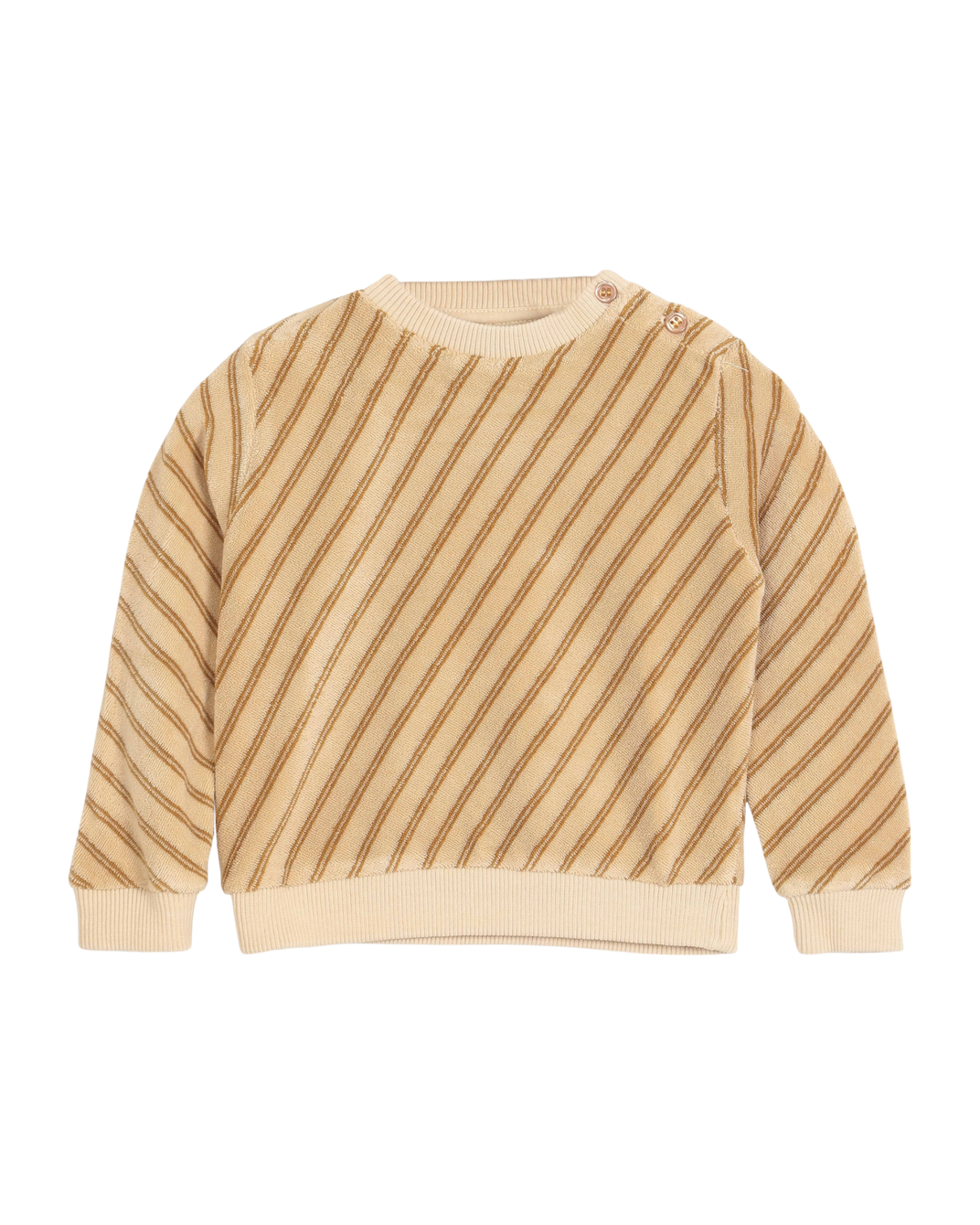 Sweatshirt en éponge rayé caramel