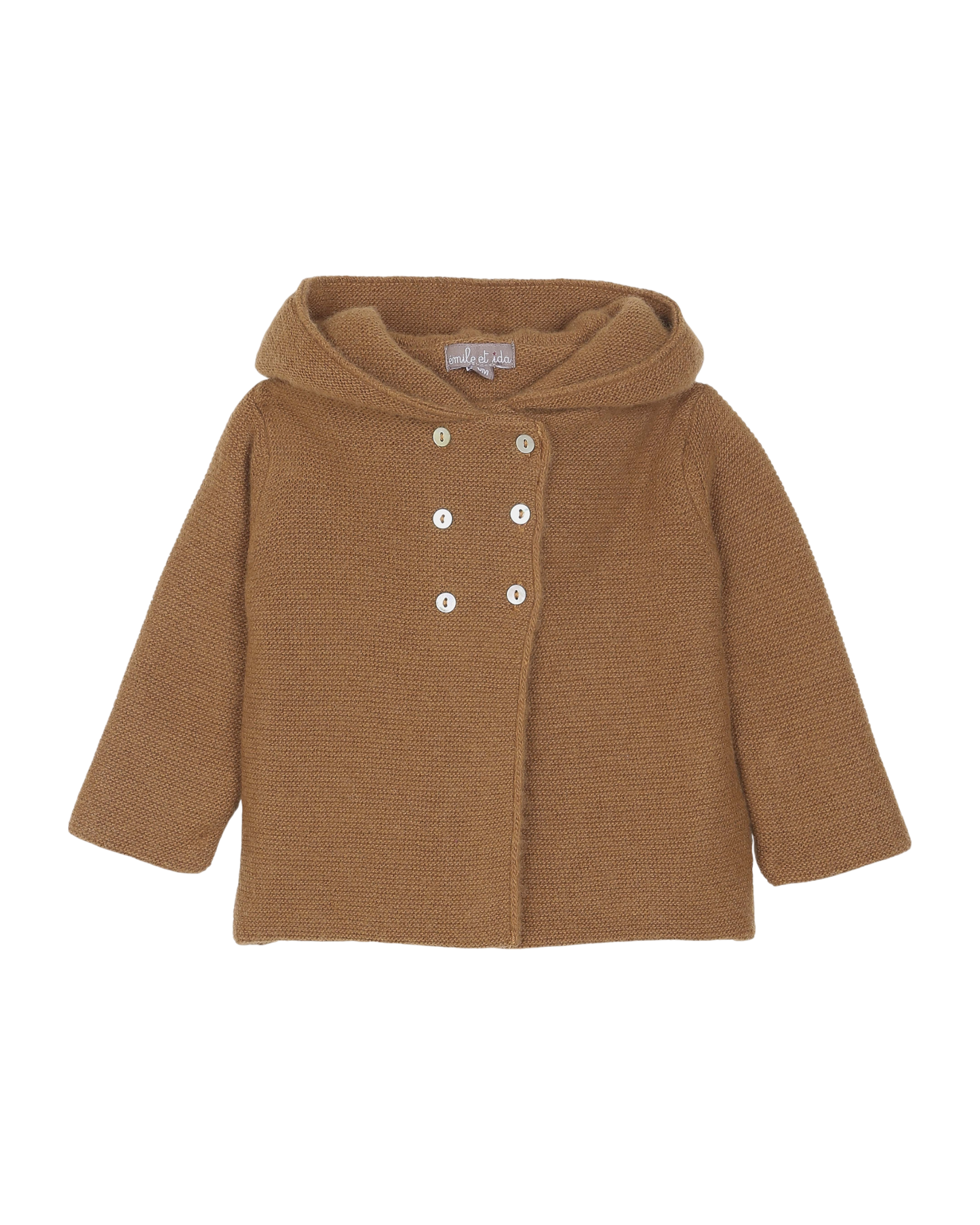 Cardigan à capuche laine et cachemire ambre