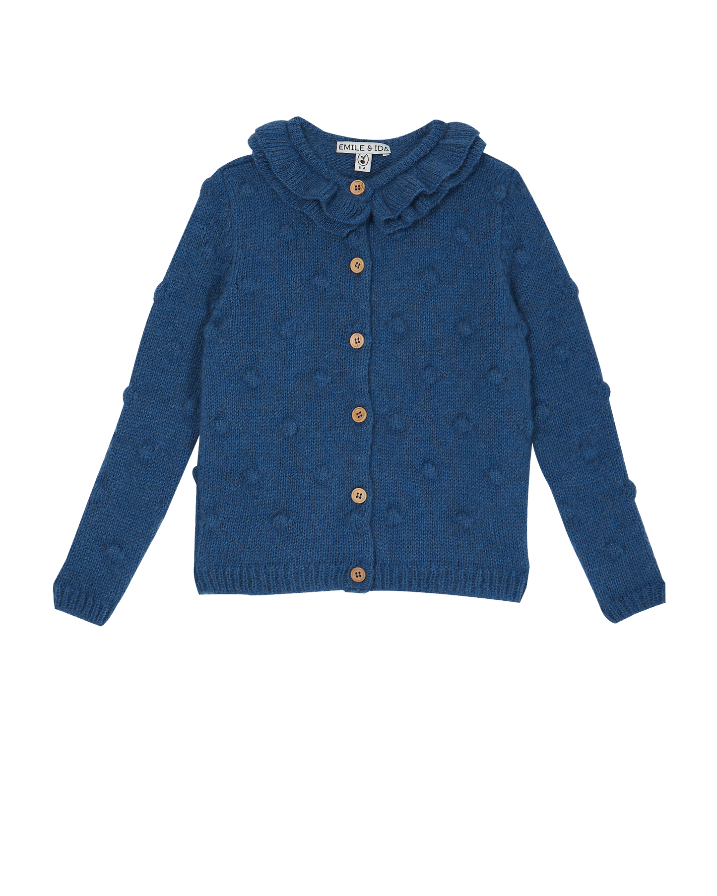 Cardigan fille laine d'alpaga bleu