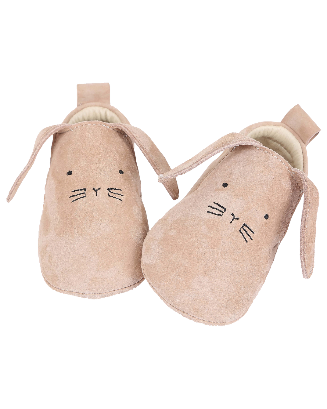 Chaussons bébé lapin en cuir plage