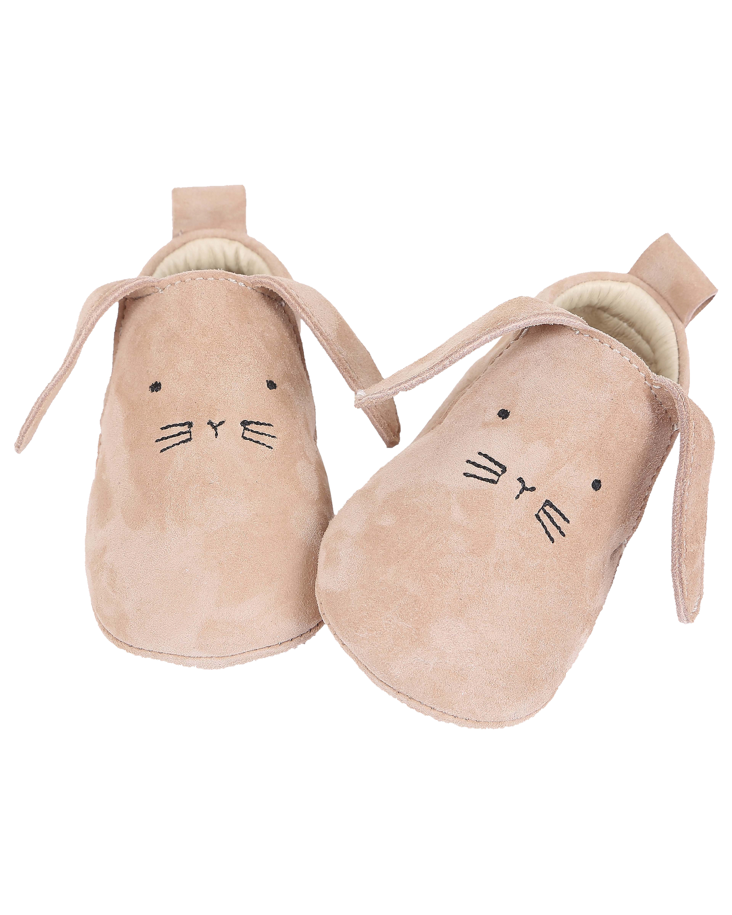 Chaussons bébé lapin en cuir plage