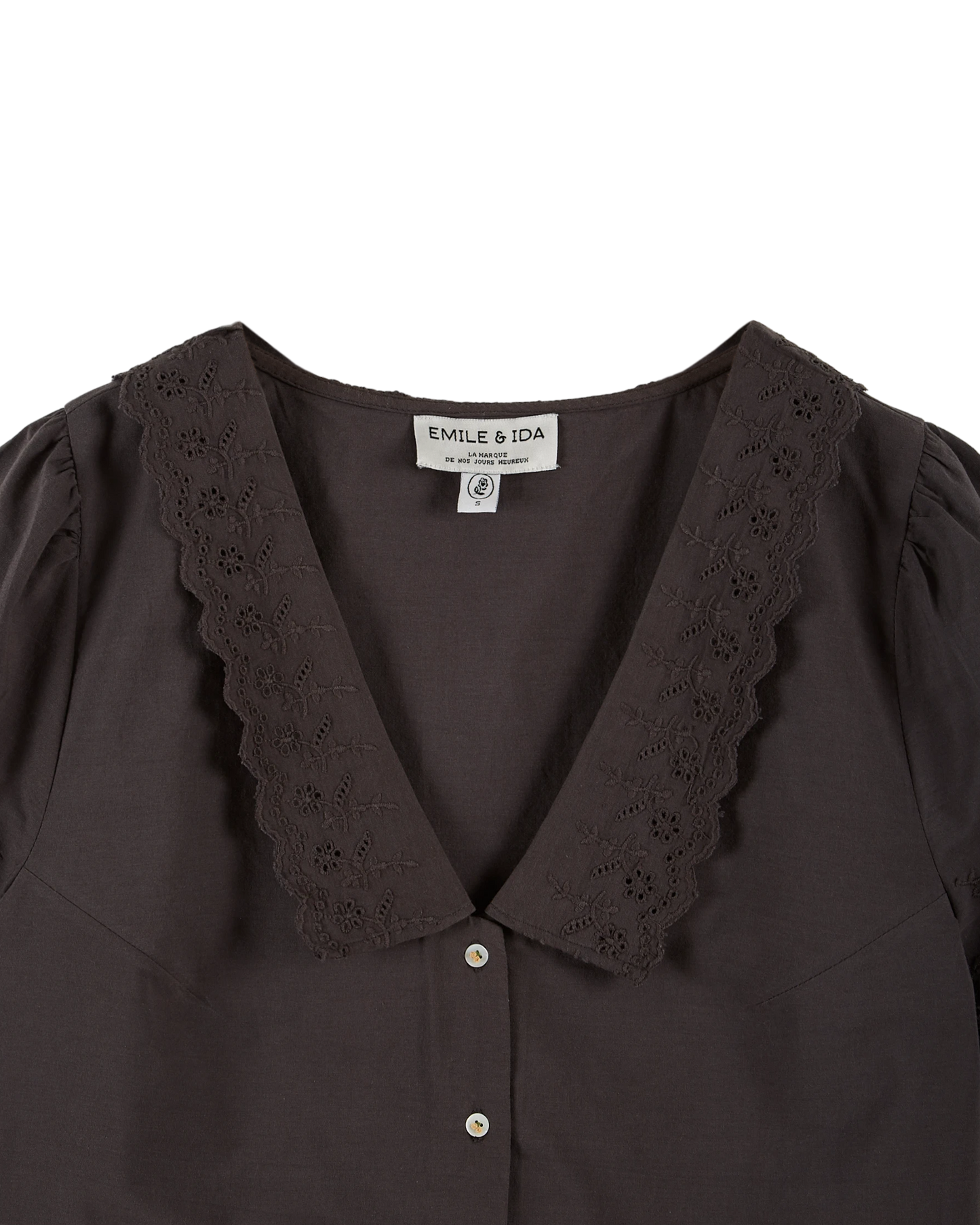 Blouse broderie anglaise bitume