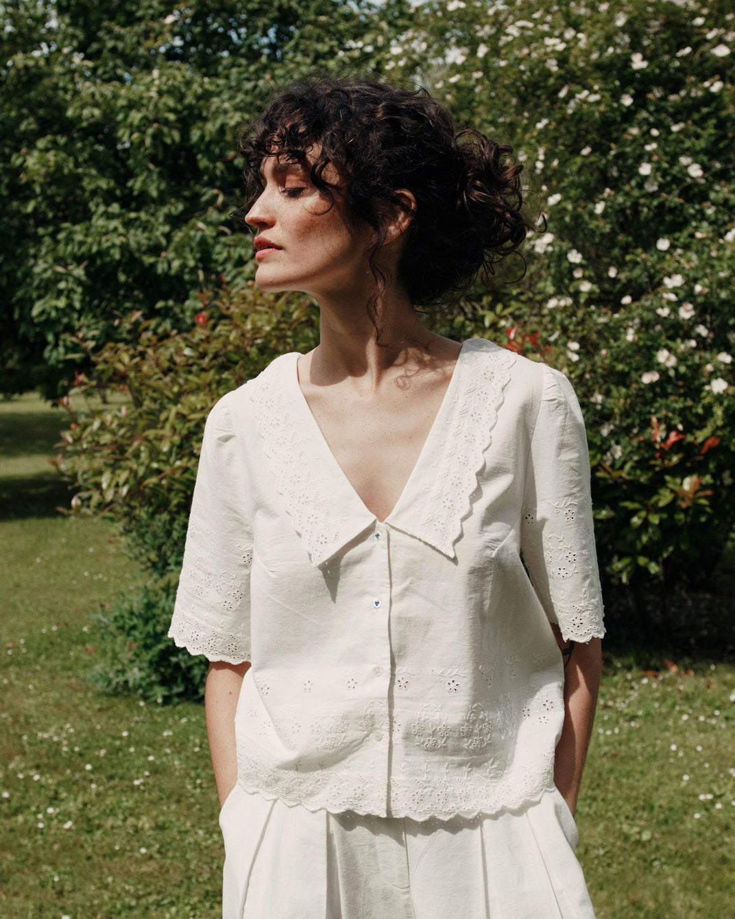 Blouse broderie anglaise blanc