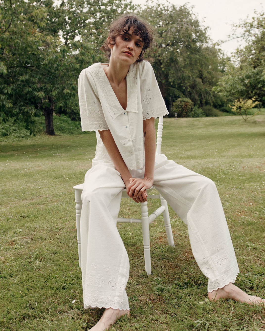 Blouse broderie anglaise blanc