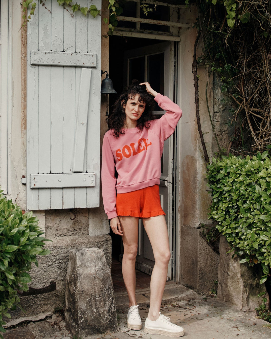 Sweat soleil coton bio framboise