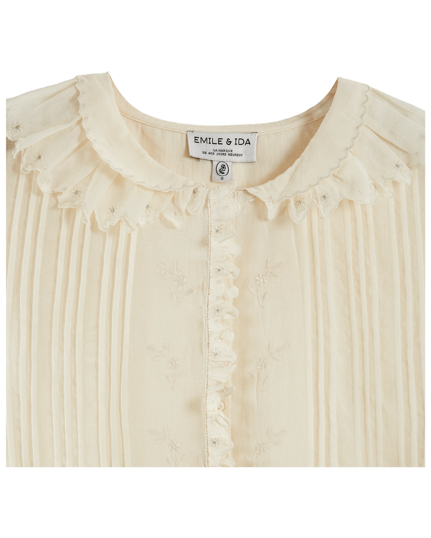 Blouse vintage brodée écru