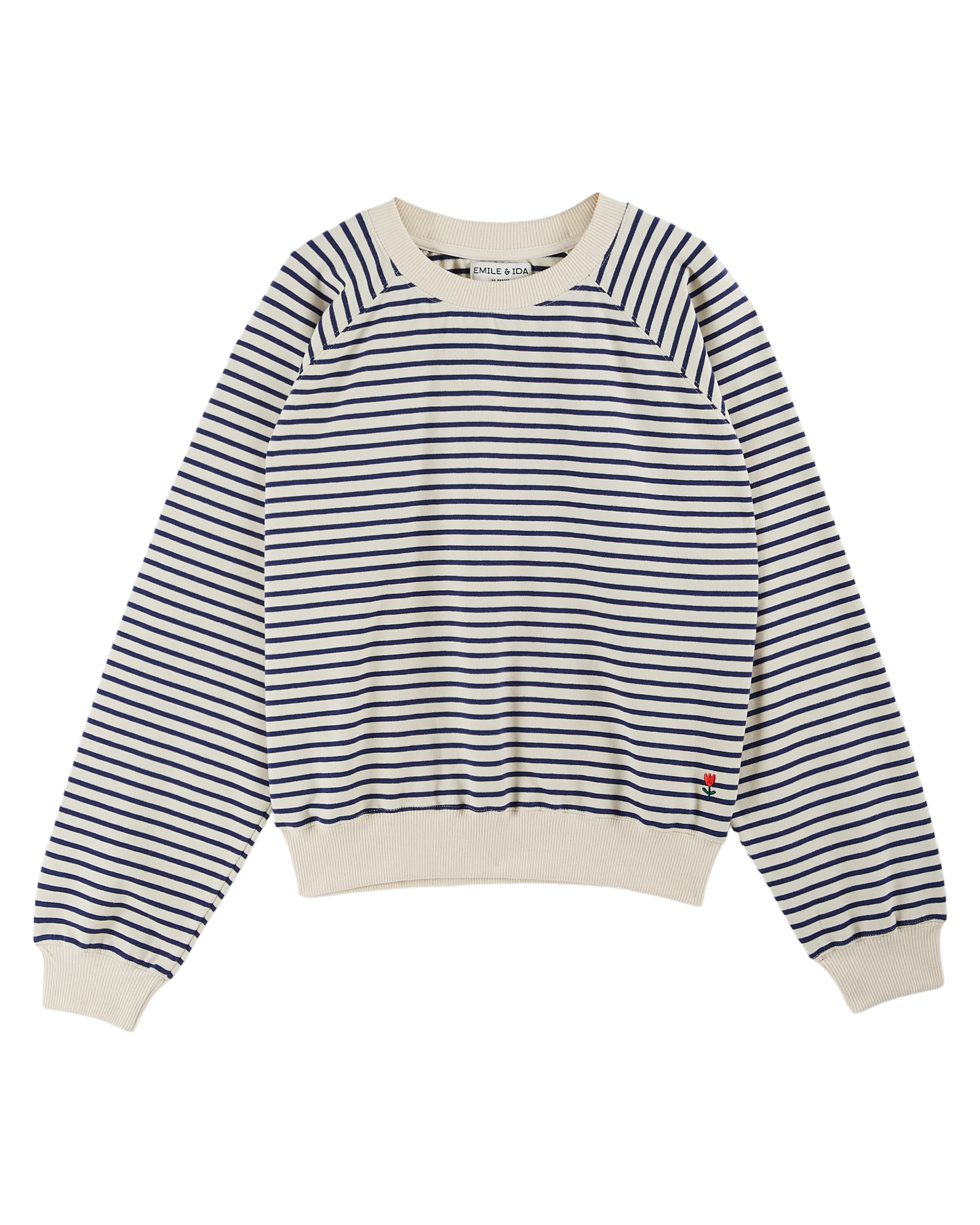 Sweat femme rayures coton bio marine