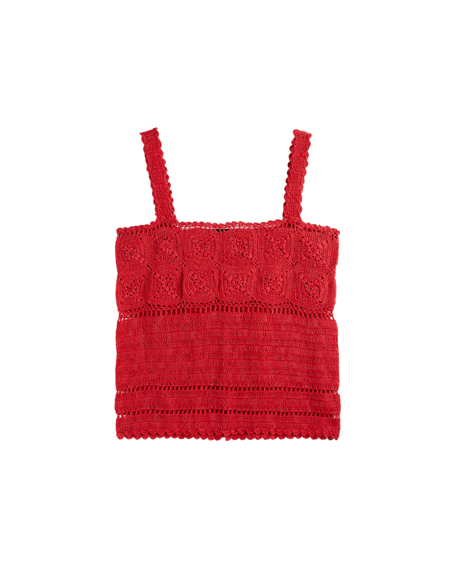 Top crochet rouge