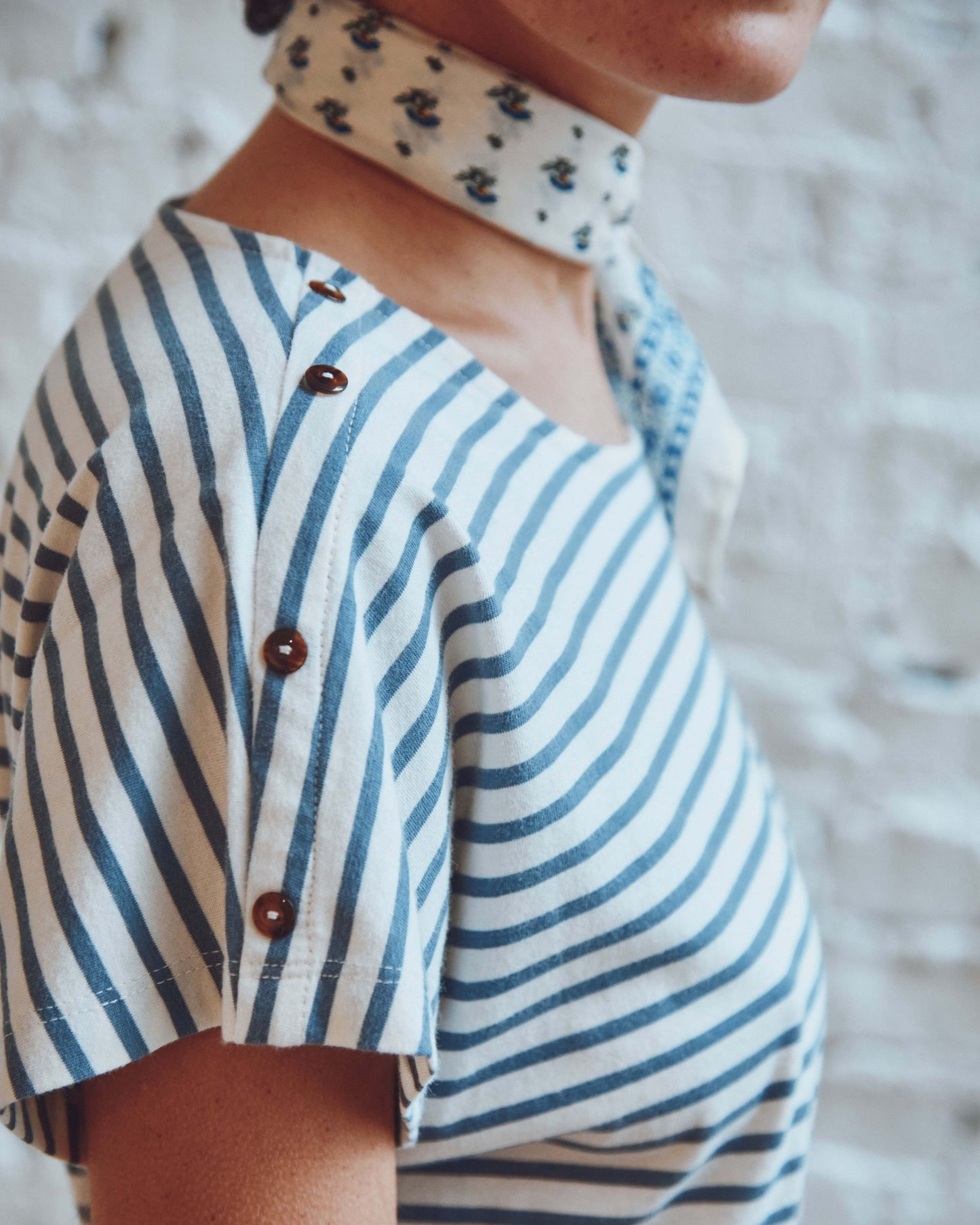 Robe rayures coton bio blanc et bleu