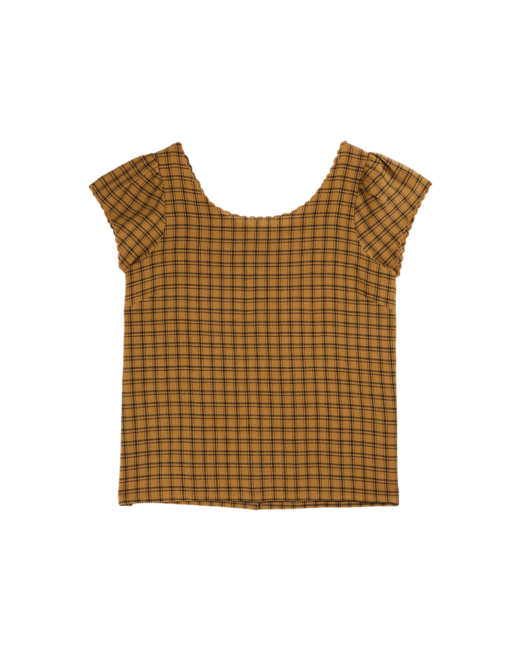 Top khadi carreaux ocre