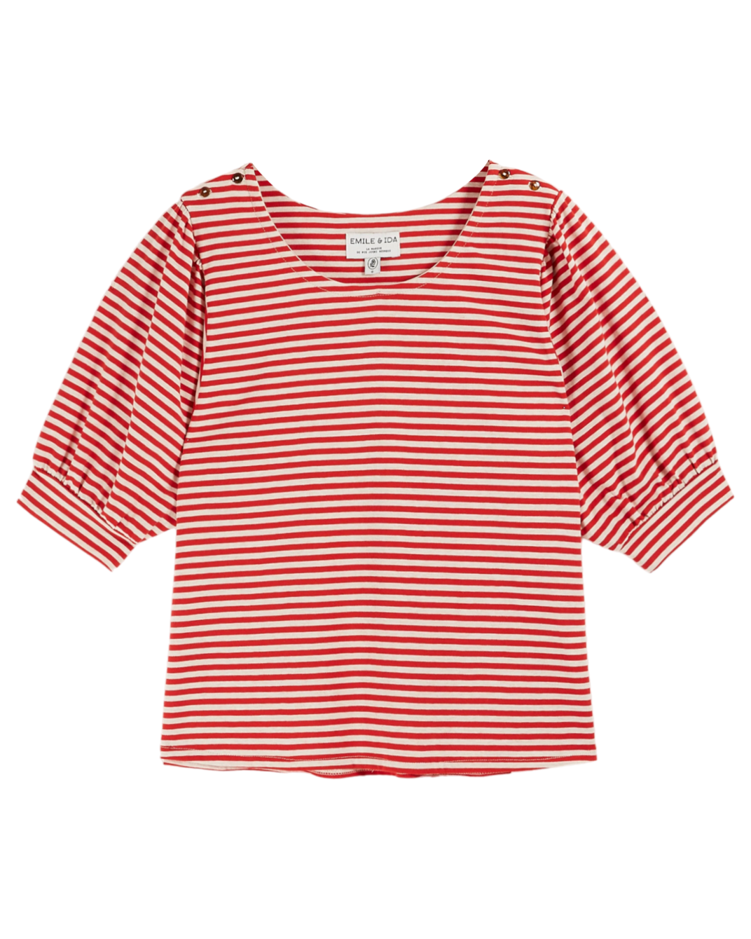 T-shirt rayures blanc et rouge