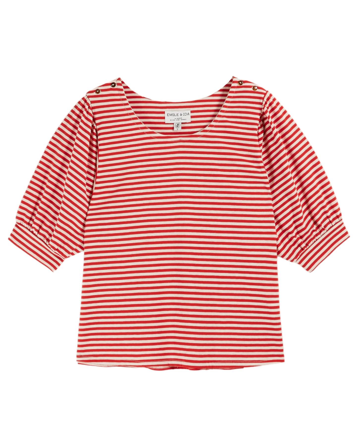 T-shirt rayures blanc et rouge