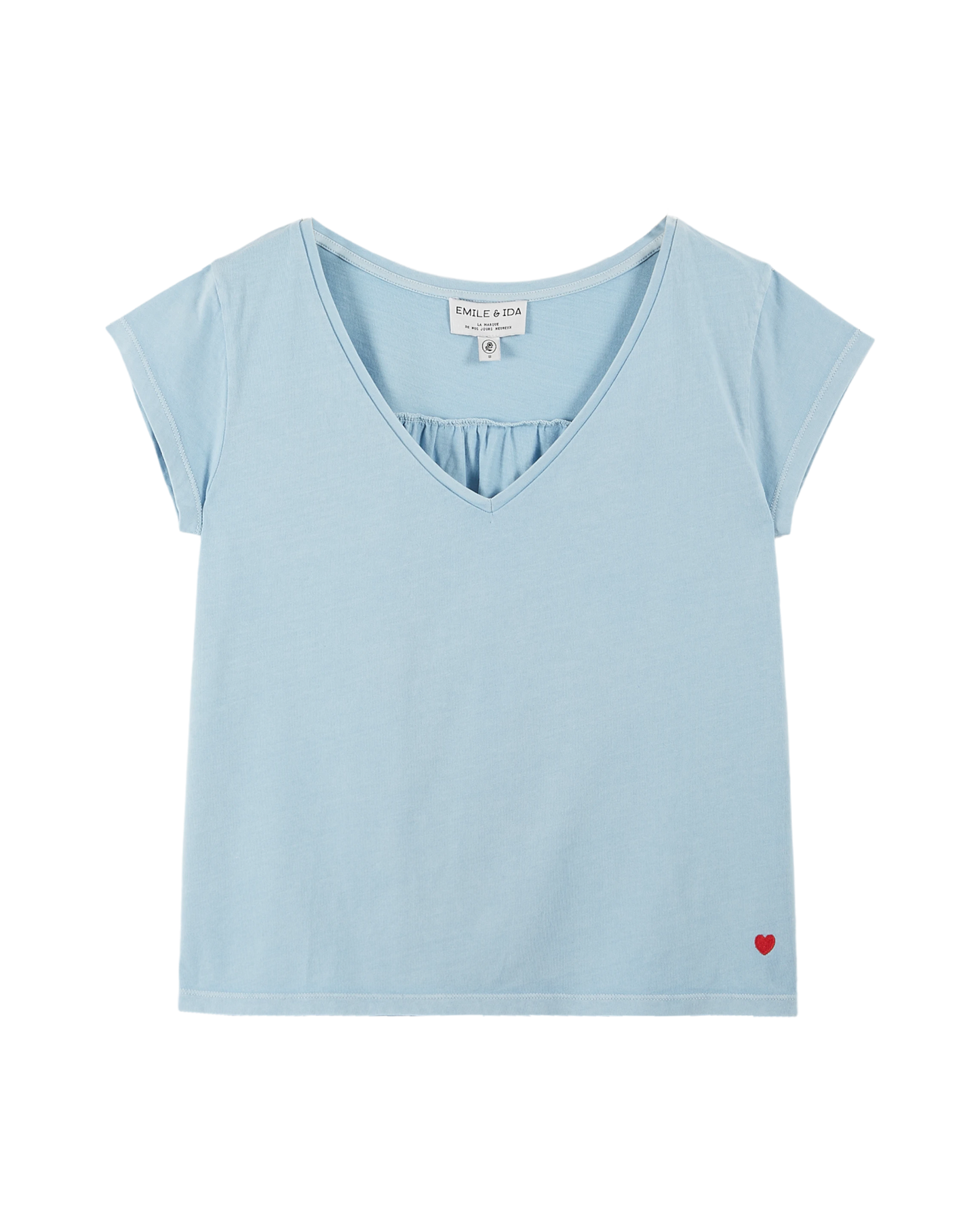 T-shirt coton et teinture bio bleu glacier