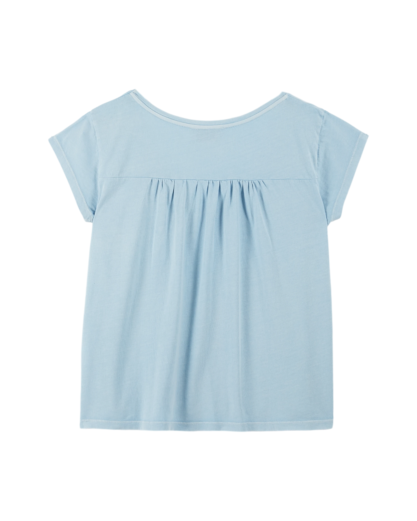 T-shirt coton et teinture bio bleu glacier