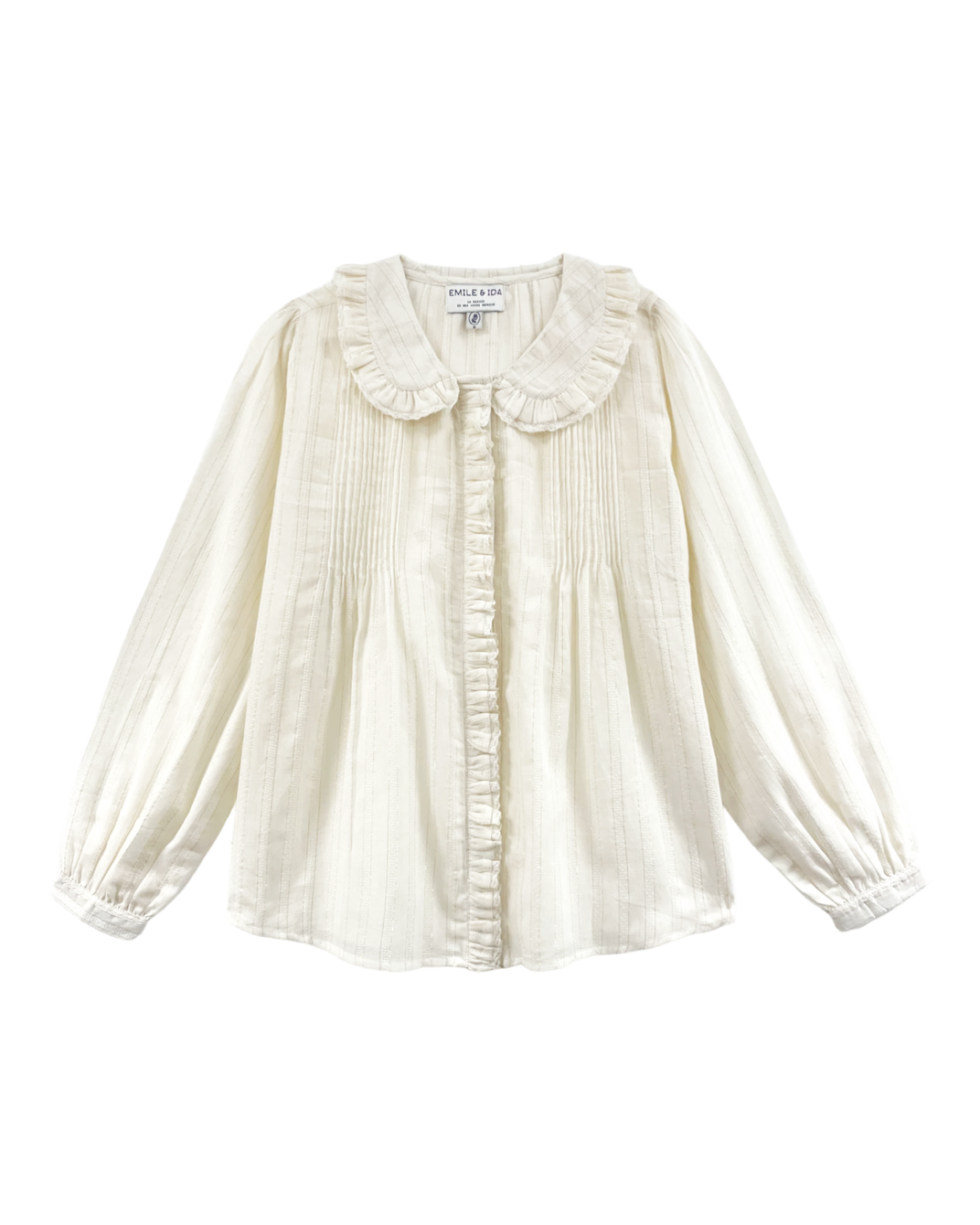 Blouse rayures lurex blanc