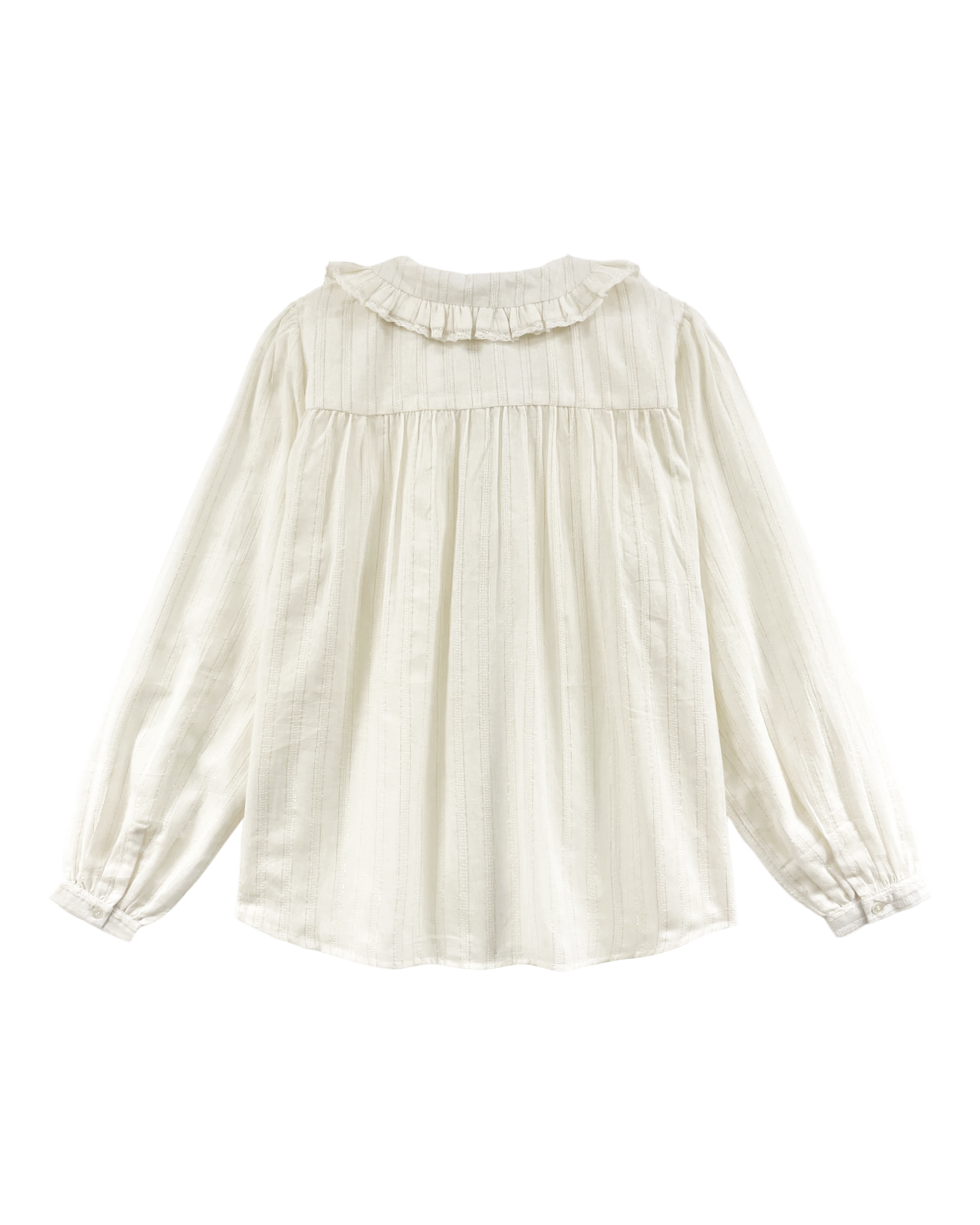 Blouse rayures lurex blanc