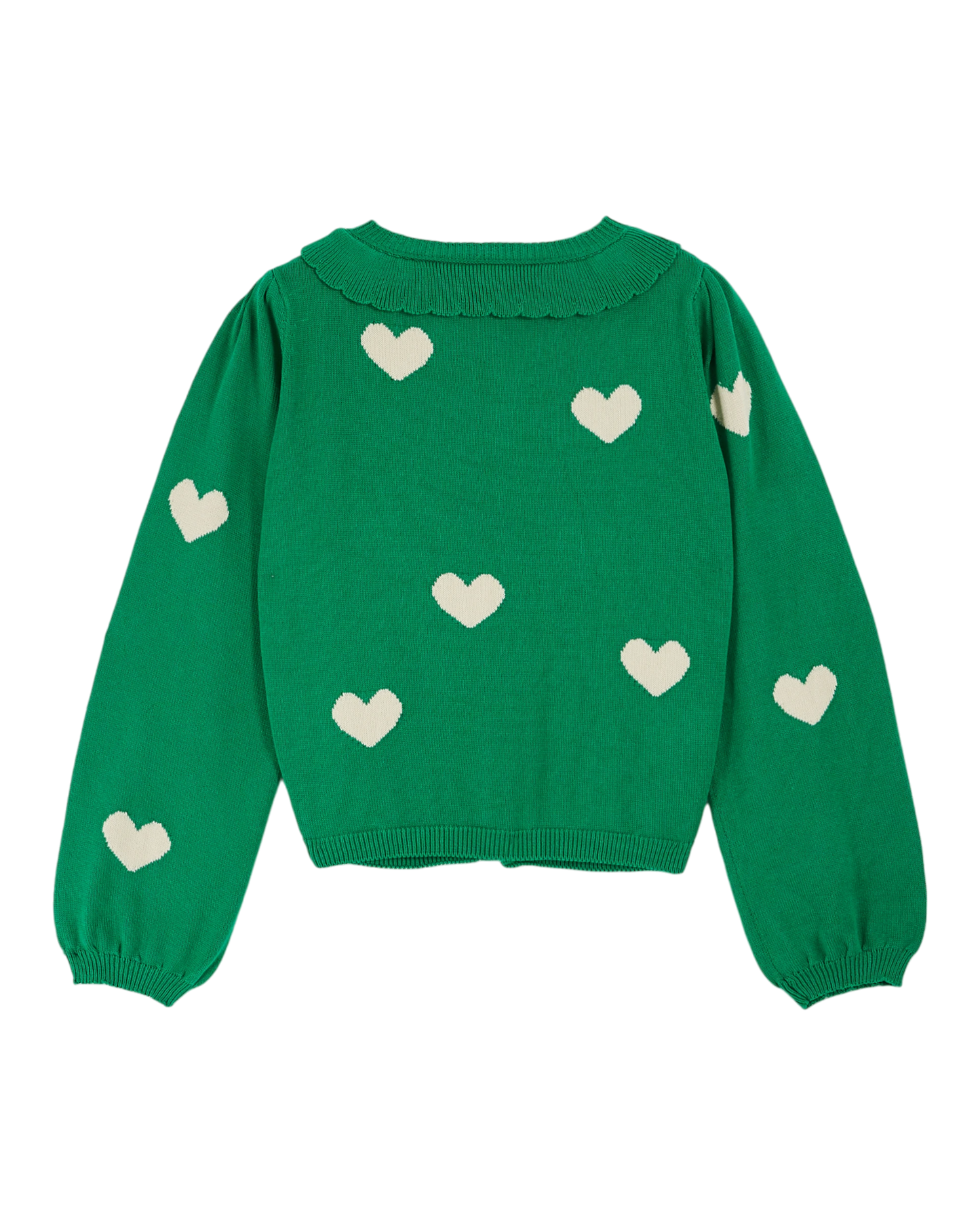 Cardigan femme coeur coton bio vert