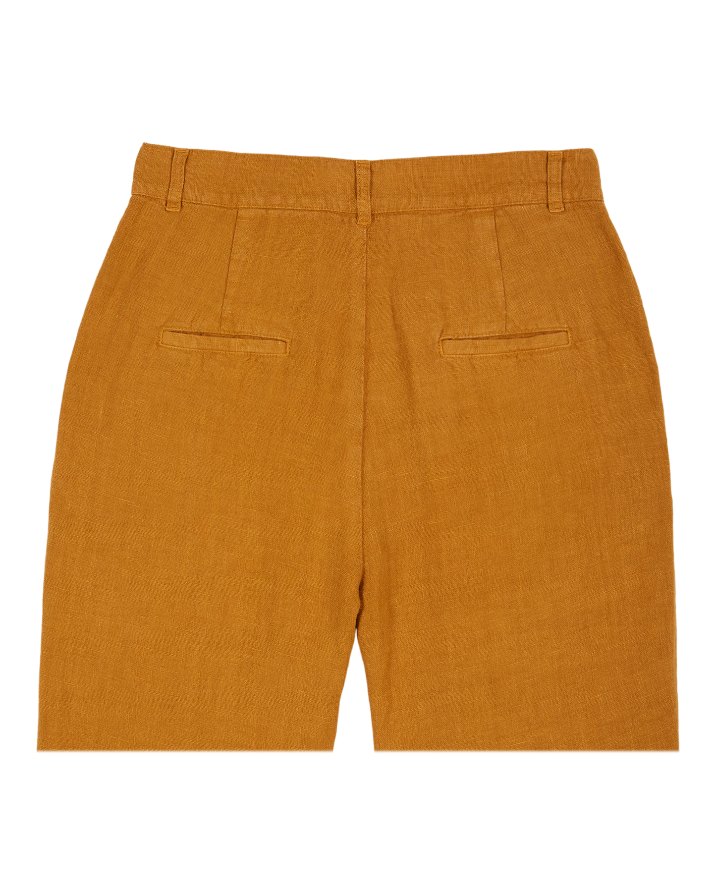 Pantalon droit lin caramel