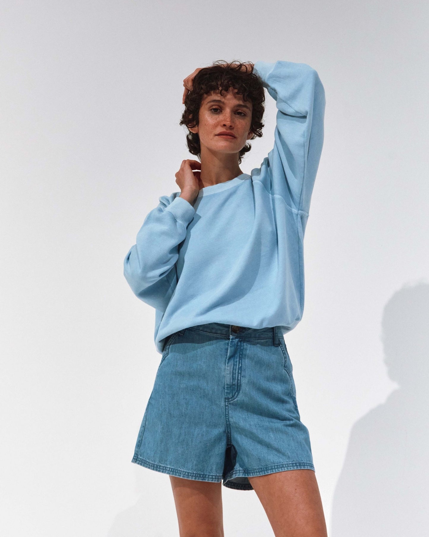 Short denim bleu clair