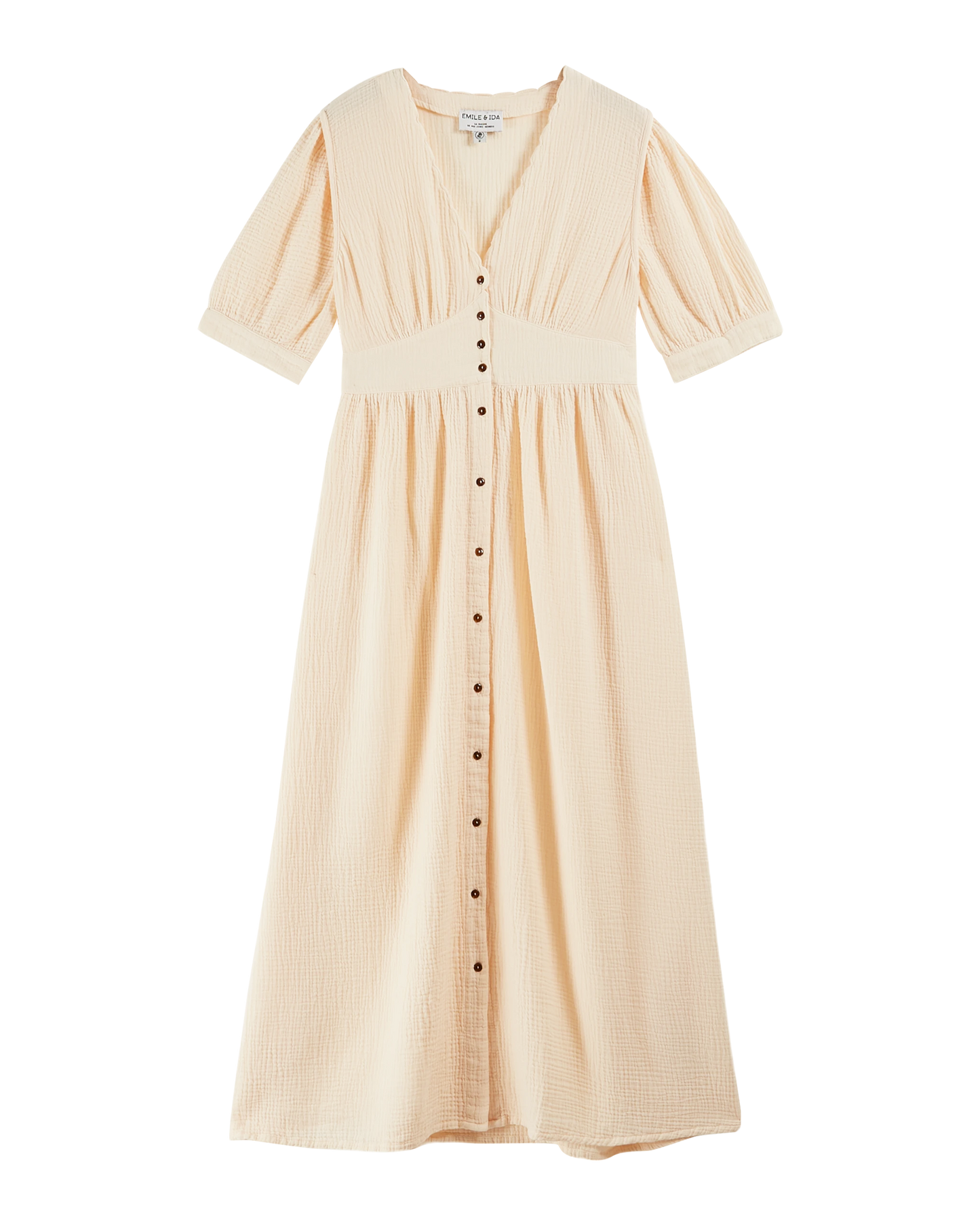 Robe longue gaze de coton crème