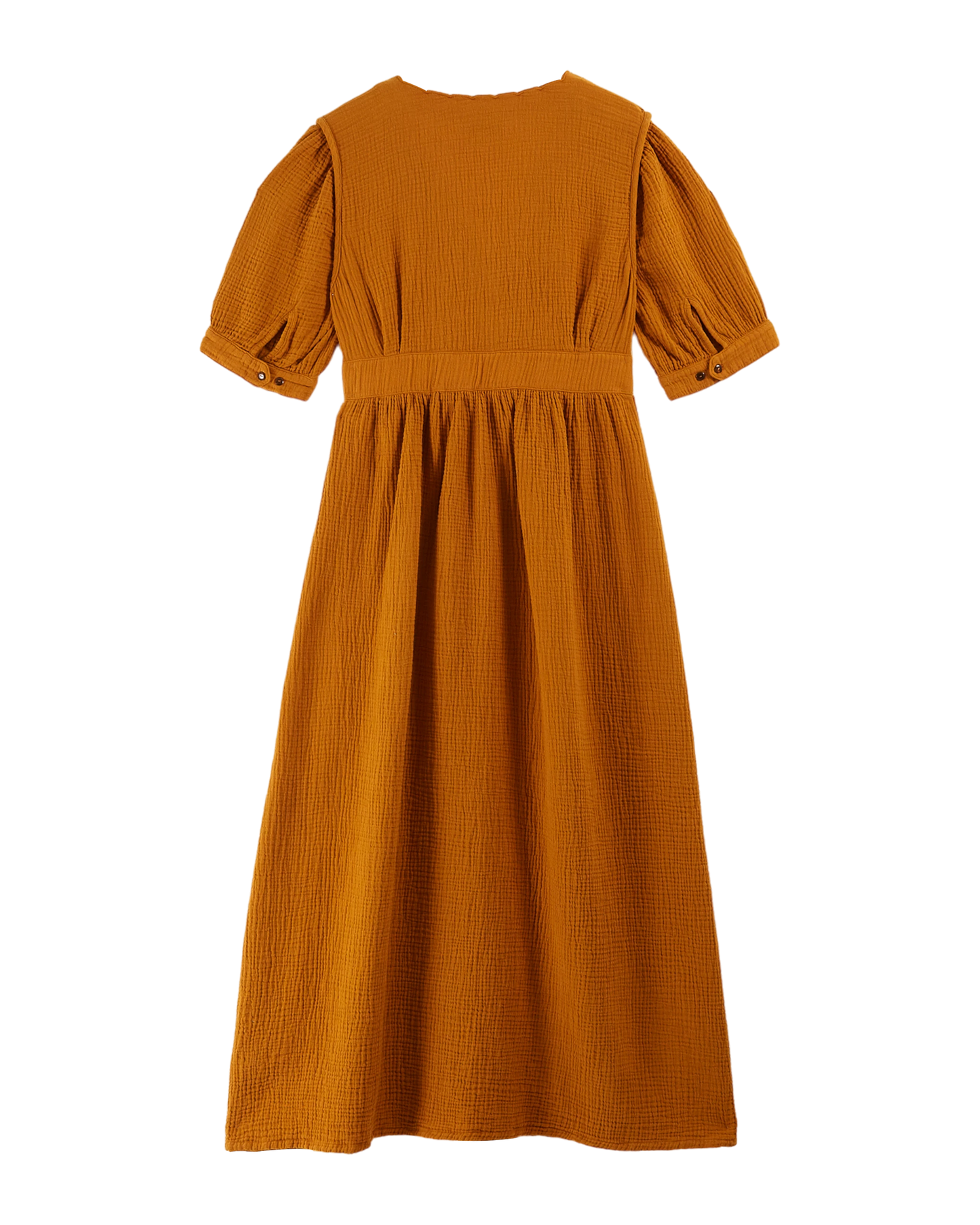 Robe longue gaze de coton caramel