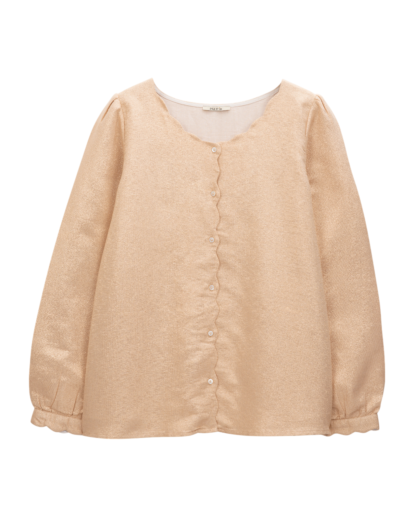 Blouse en voile de coton dorée