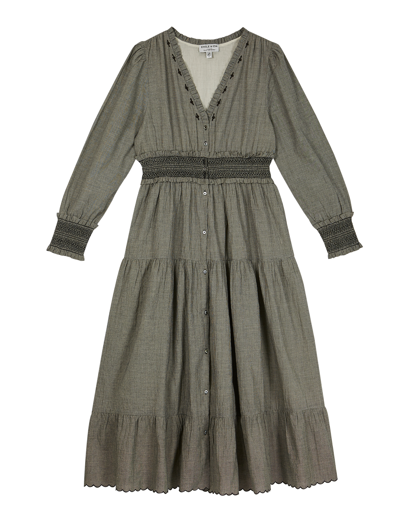 Robe coton mini carreaux gris