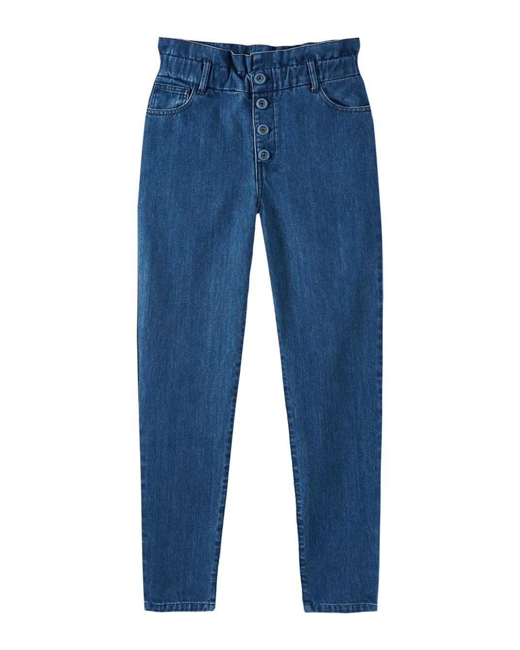 Pantalon mom taille haute coton bio denim