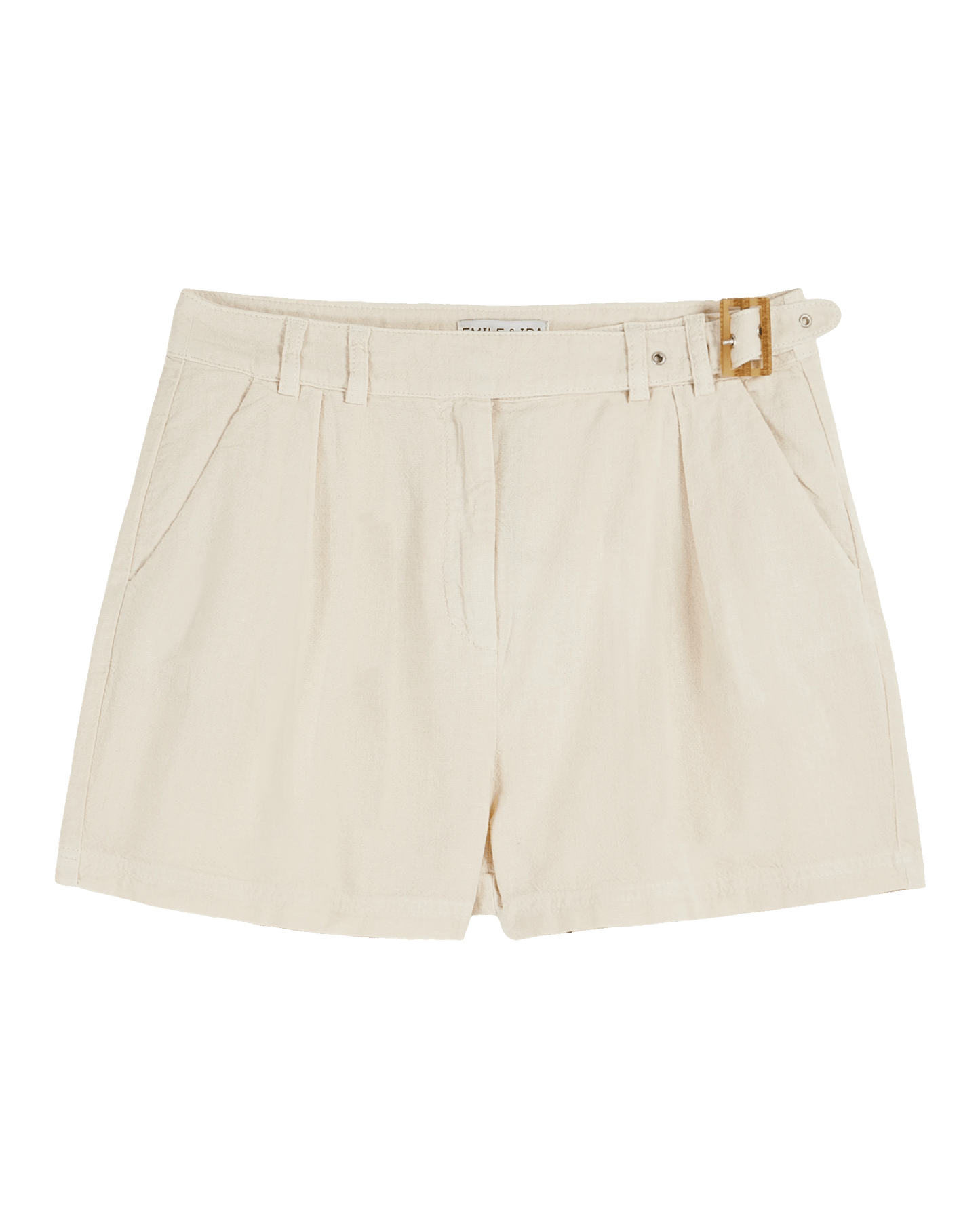 Short coton lin crème