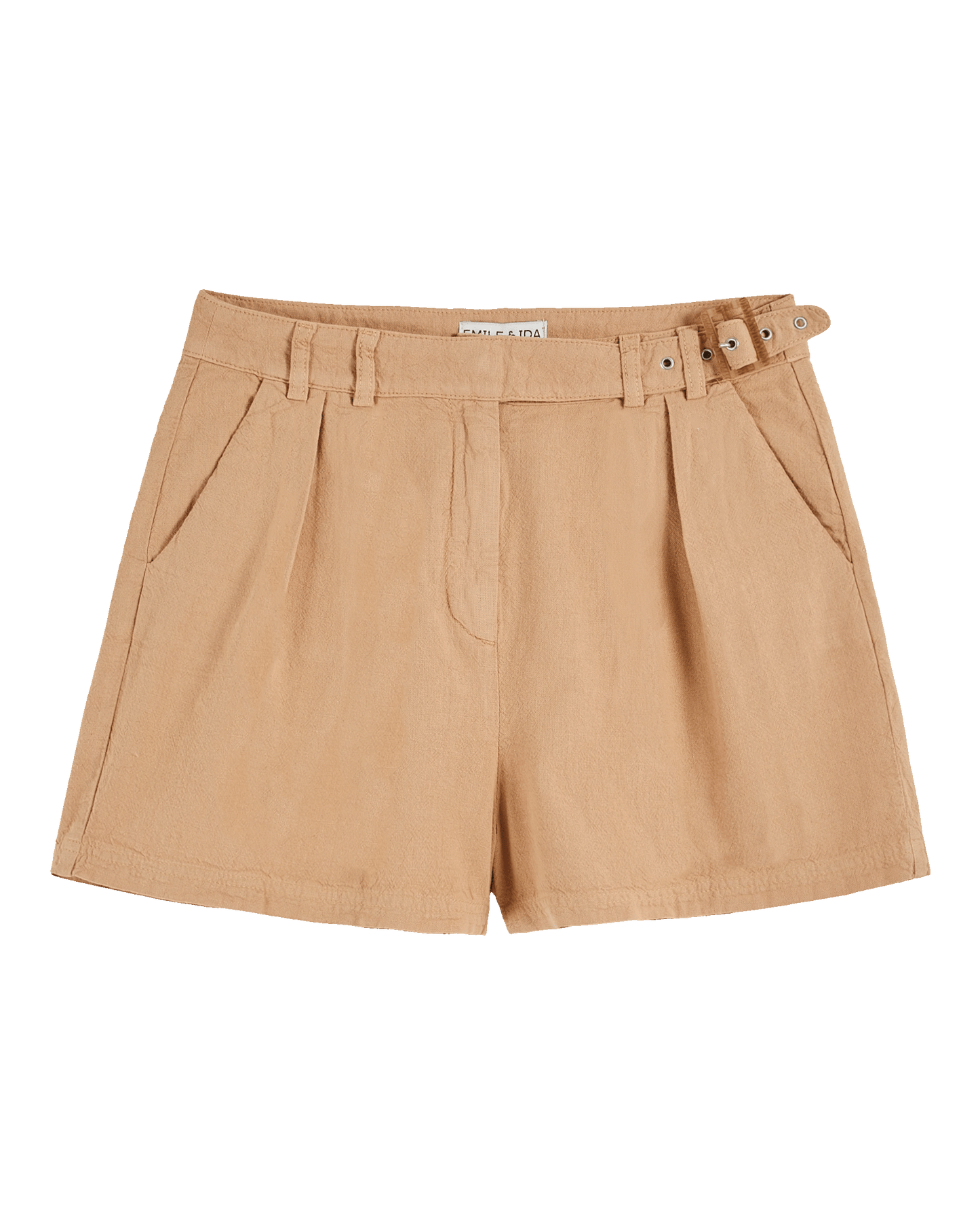 Short coton lin beige