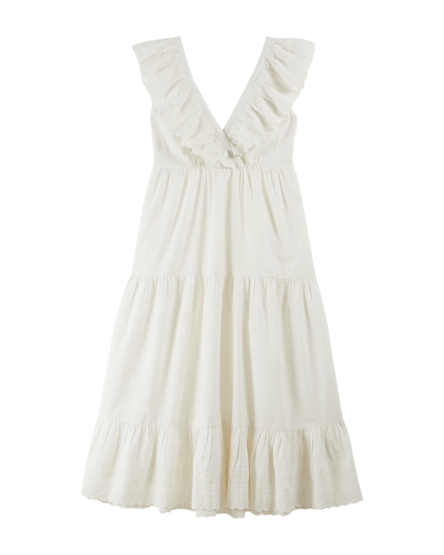 Robe longue broderie anglaise blanc