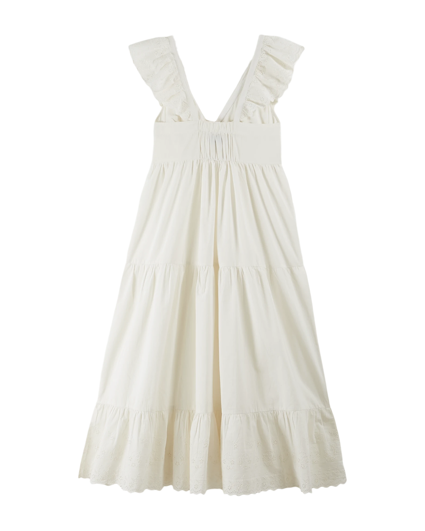 Robe longue broderie anglaise blanc