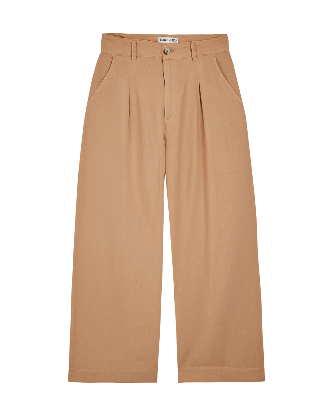 Pantalon palazzo lin coton beige