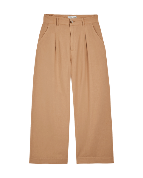 Pantalon palazzo lin coton beige