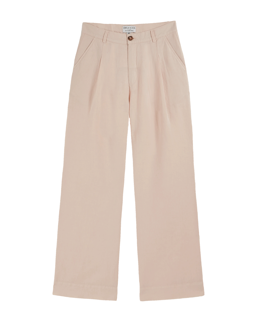 Pantalon palazzo lin coton rose pastel