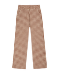 Pantalon vichy écru et chocolat