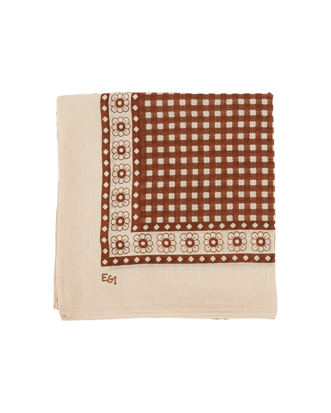 Foulard vichy chocolat 100 x 100 cm