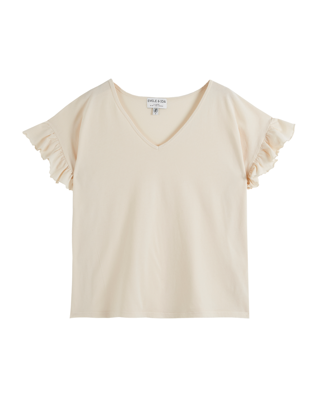 T-shirt coton bio blanc cassé