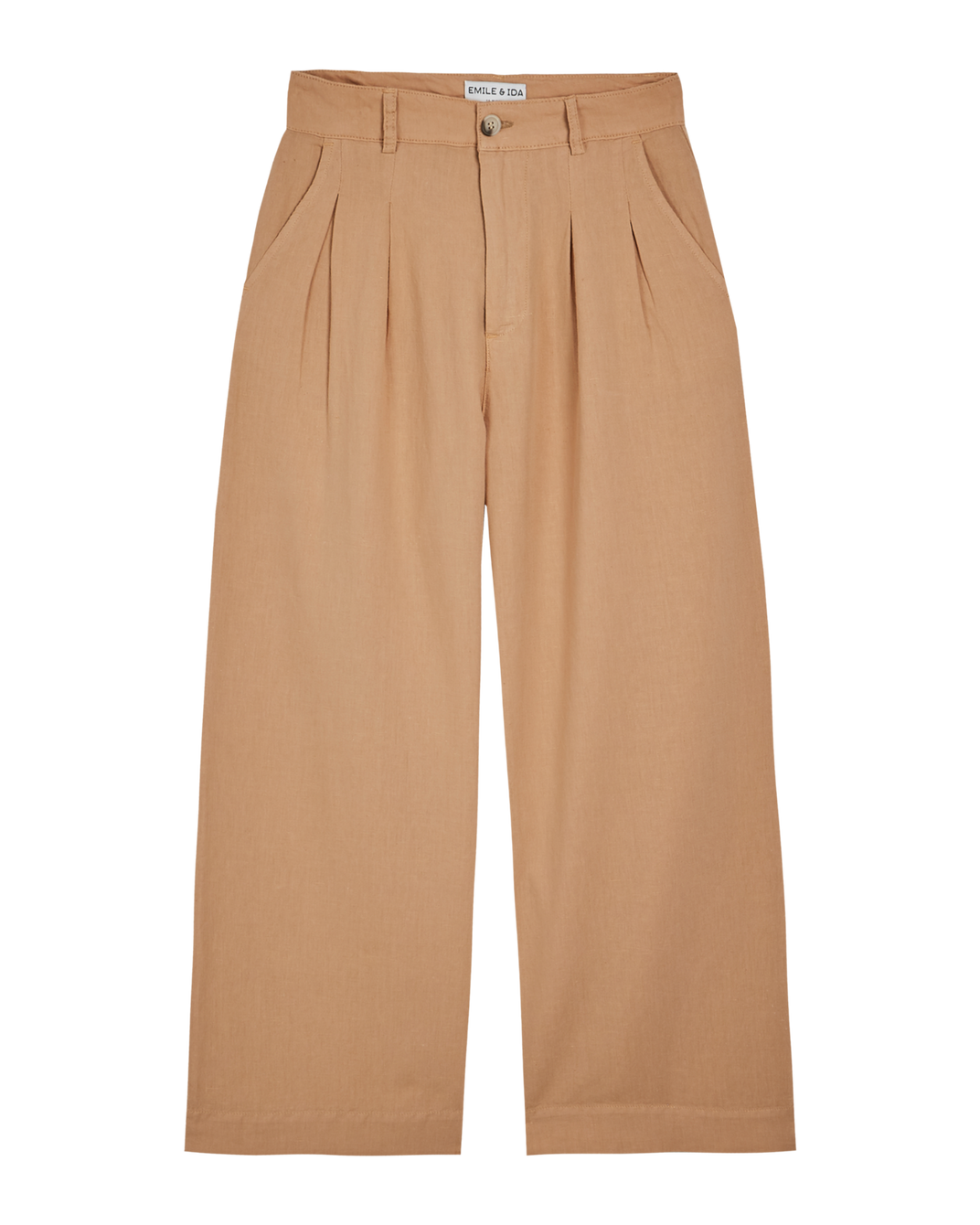 Pantalon palazzo lin et coton beige