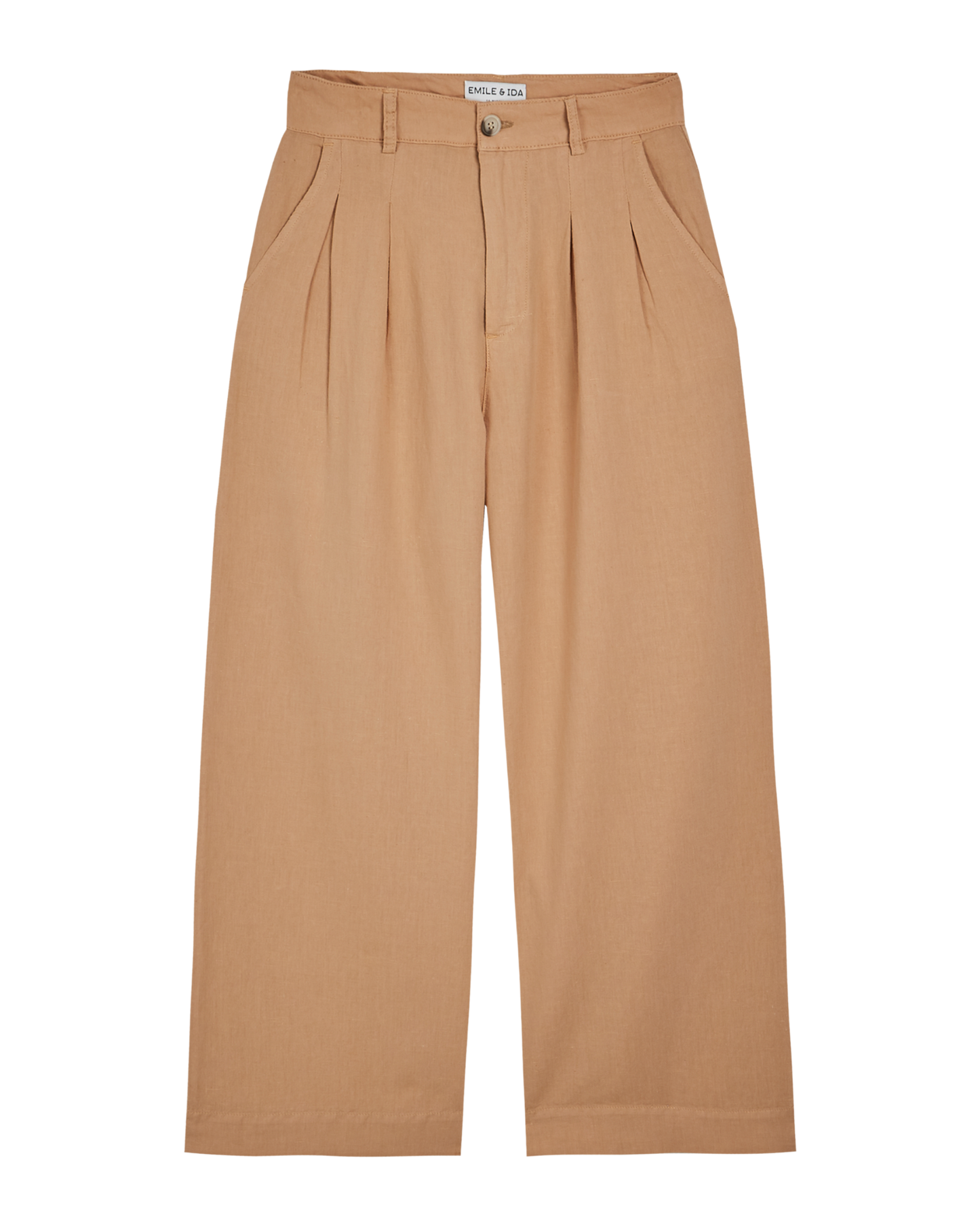 Pantalon palazzo lin et coton beige