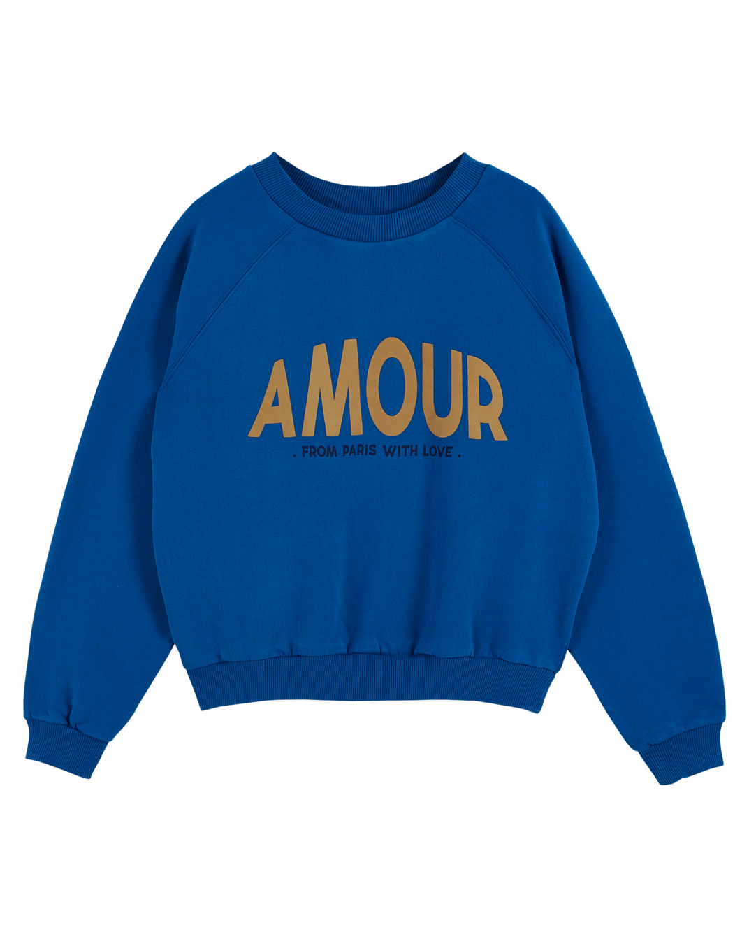 Sweat amour coton bio bleu saphir