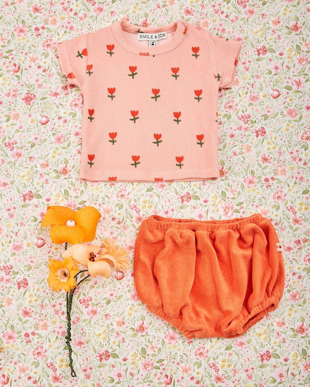 T-shirt bébé éponge tulipes blossom