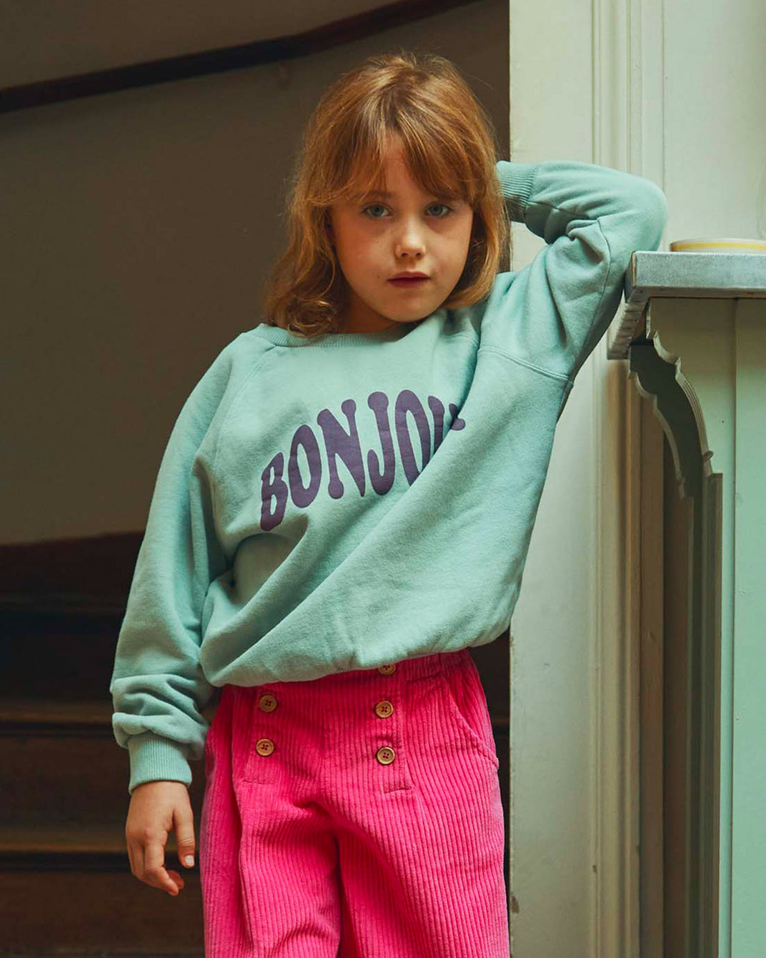 Sweat Bonjour enfant coton bio pluie