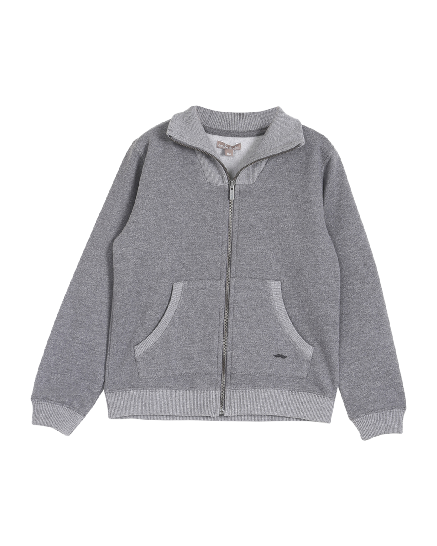 Sweat en coton bio molletonné gris chiné