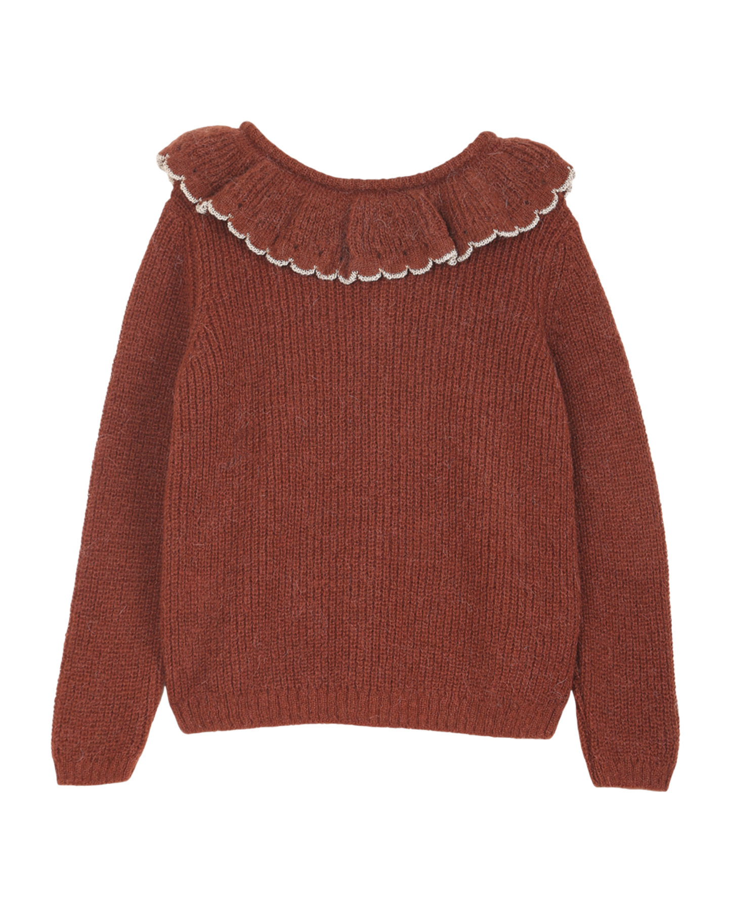 Cardigan collerette rouille