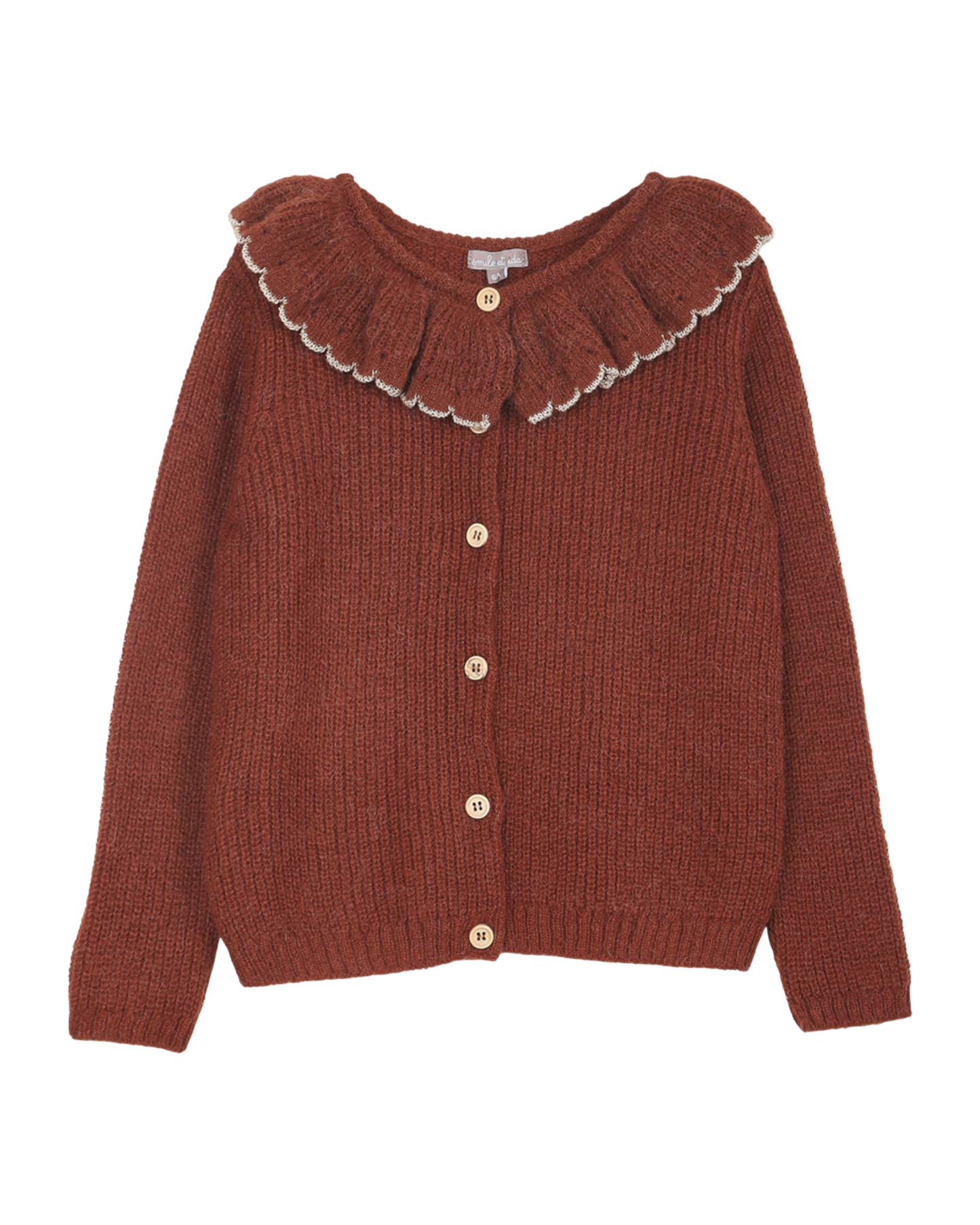 Cardigan collerette rouille